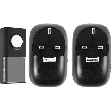 wireless doorbell compliant with British standards. Colour: Black. Material: ABS. Power supply: 100-240V AC. Waterproof and smart, it is ideal for home use. (1/5)