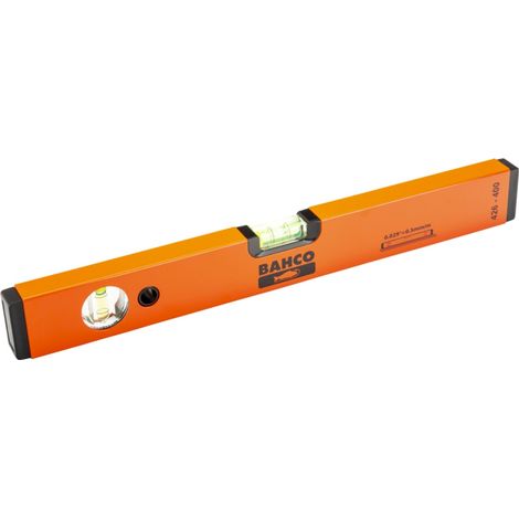Bahco Rechteckige Wasserwaage aus eloxiertem Aluminium, zwei Libellen, 400 mm (1/3)
