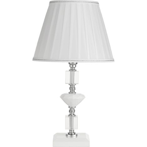 Lampada da tavolo GALA in vetro con dettagli in metallo Bianco 25x47 cm (1/2)