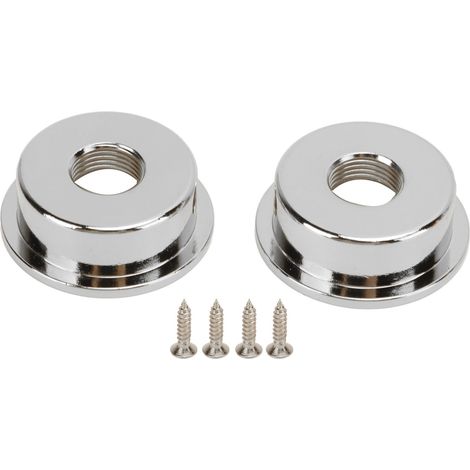 2PCS Plaque de Jack Guitare Électrique Ronde en Métal, Électrosocket avec Vis de Fixation Argenté
