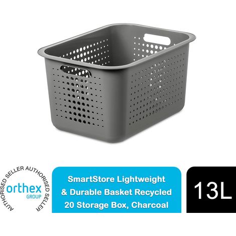 SmartStore Lightweight & Durable Basket Recycled 20 Storage Box,13L,Charcoal