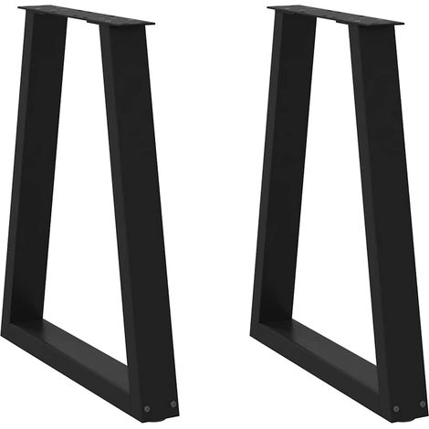 Maison Exclusive - Gambe per tavolo da pranzo forma V 2 pz nere 50x(72-73,3) cm (1/5)