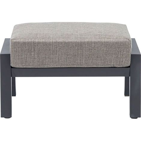 Pouf da Giardino Kea 77x63x34 cm in Alluminio e Tessuto Olefin Grigio (1/4)