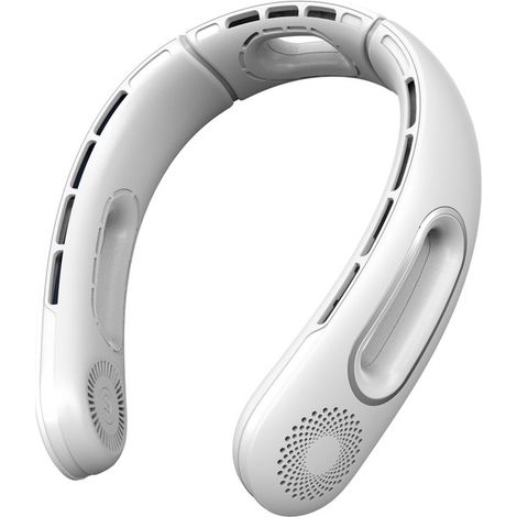 Mini ventilateur de cou sans pales – USB rechargeable – batterie 3000 mAh – 4 niveaux de vitesse – design rotatif 360°