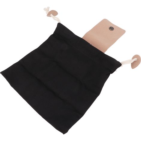Sac de Cueillette de Randonnée en Toile et Cuir PU, Poche à Fruits pour Camping à Attacher à la Ceinture Noir (1/5)