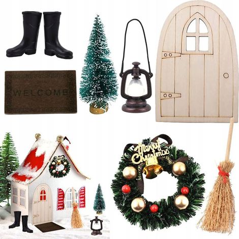 Set di accessori natalizi in miniatura, decorazioni per le feste. (1/3)