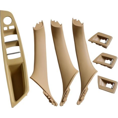 CCYKXA Beige-7Pc Door Handle For BMW 5 Series F10 F11 520d 530d 535i 550i 51417225857 51417225853 Interior Door Handle Panel Pull Trim Cover Car Accessories Door Handle (1/5)
