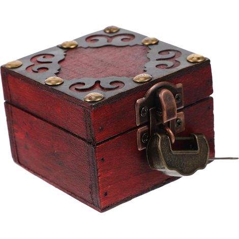 Boîte à Bijoux Bois Rétro Avec Verrouillage Organisateur Vintage Pour Colliers Et Boucles Oreilles Pour Bureau Et Table De Nuit (1/5)