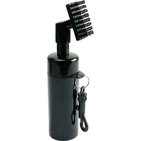 Cepillo limpiador de ranuras para palos de golf con pulverizador de agua y gancho integrados, limpiador de bolas con botella de agua extruida, regalo para hombres.