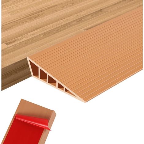Rampe de seuil en caoutchouc antidérapante – 2,5 cm de hauteur, 40 cm de longueur, couleur marron clair, auto-adhésif (1/5)