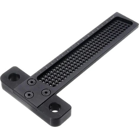 Règle de mesure de positionnement de trou en alliage d'aluminium noir T-160 160mm règle métrique en T
