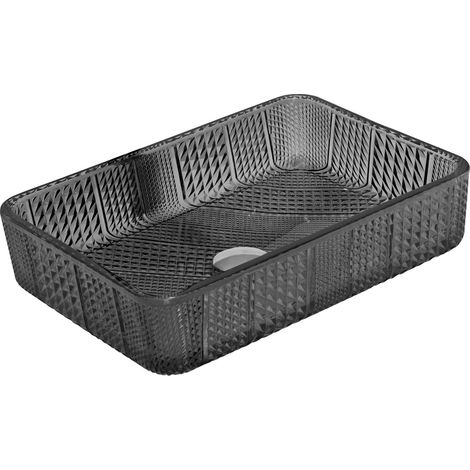 Mexen Akra Glaswaschbecken Aufsatzwaschbecken 46 x 33 cm, schwarz - 24024670 (1/2)