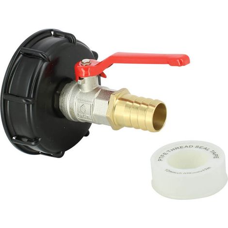 Raccord cuve S100X8 - Vanne laiton + Embout droit 25 mm (1/2)