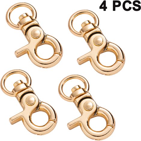 Lot de 4 mousquetons avec articulation pivotante pour laisse de chien, pouvant également servir de porte-clés. (1/5)