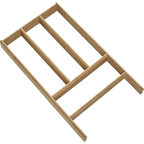 ORGA-BOX Individual Besteckeinsatz (473 x 273 x 50 mm) Multifunktionseinsatz Schubladeneinsatz für Schubkästen mit einer Innentiefe von 473 mm Bambus geölt (1/5)