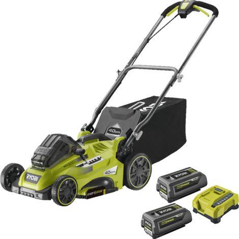 Pack RYOBI Tagliaerba 36V RLM36X41H50PG - 2 Batterie 36V LithiumPlus 4.0Ah - 5.0Ah - 1 Caricabatterie