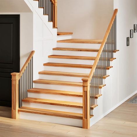vidaXL Gradini 2 pz Marrone Chiaro 120x25x2 cm Legno Massello Rovere