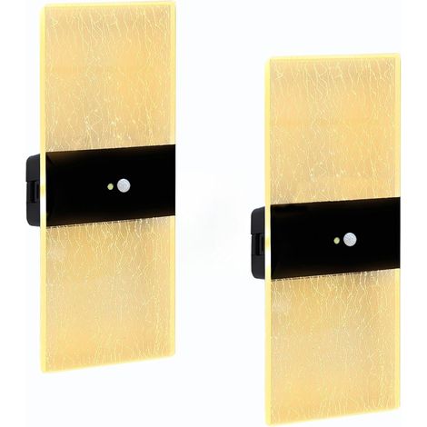 Lot de 2 Appliques Murales à Détecteur de Mouvement Alimentées par Piles: Rechargeables USB-C, Fixation Magnétique, Lumière Chaud, Idéales pour Salon, Chambre et Couloir (1/5)