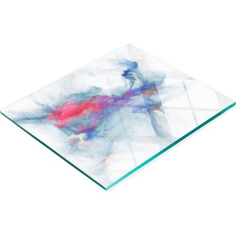 Pannello decorativo multifunzionale in vetro temperato effetto frattale color fumo per cucina, 60x52 cm (1/5)