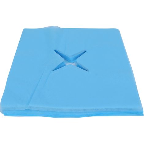 100 Lingettes Repose-Tête Trouées Bleues, Jetables, Absorbantes, Respirantes pour Salons de Beauté, 100 Pièces (1/5)