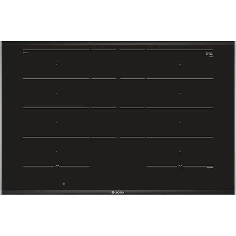 Bosch Serie 8 PXY875DW4E Piano cottura a induzione 80 cm Nero, con profili. Colore del prodotto: Nero, Posizionamento dell'apparecchio: Da incasso, Dimensione della larghezza del piano cottura: 82 ...