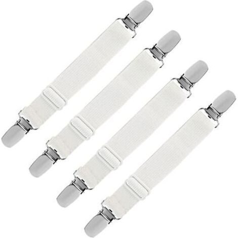 Tendeur élastique pour drap housse Lot de 4 Fixation ajustable 16-53 cm Maintien sécurisé pour draps, housses de canapé et repassage (1/5)
