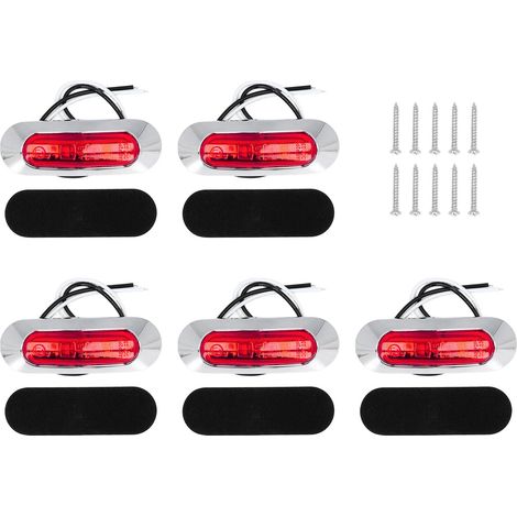 Ortviai Feux de signalisation latéraux LED marine 4 diodes, 5 unités, rouge, étanche IP67, 10-30 V (1/5)