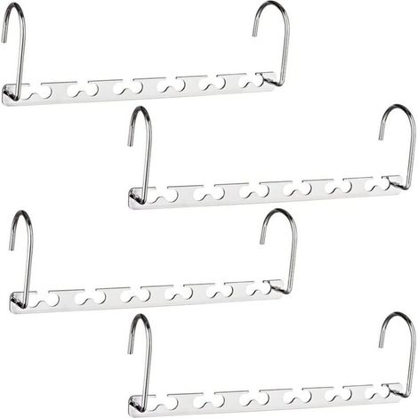 Cintres Cintres Magiques en Acier Inoxydable 6 Trous Support Antidérapant Support de Séchage Pliant Multifonctionnel Cintres peu Encombrants pour Accrocher Votre Manteau Epaisvotre Pantalon(Lots de 4) (1/5)