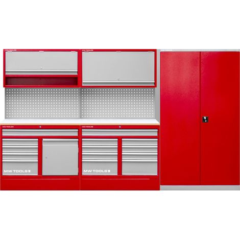 Mobilier d'atelier 3,3m avec armoire MW Tools PRACO295K