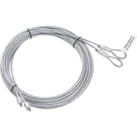 2 Pièces 13,6Ft 4 Mètres Câble de Porte de Garage 3mm de Diamètre Fil de Ressort de Torsion, Acier Galvanisé (1/5)