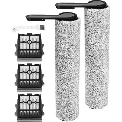 2 Bürstenwalzen – 3 HEPA-Filter – Ersatzteile für Tineco Floor One S6 S7 i6 Staubsauger – Nass- und Trockenreinigung – Mikrofaser – 25,5 cm (1/5)