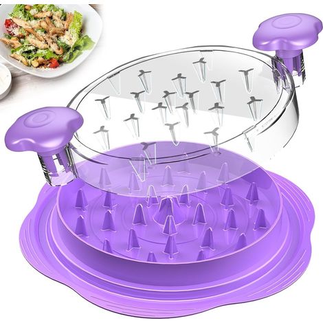 Hachoir à poulet - Hachoir à viande - Déchiqueteur de poulet - Hachoir à viande manuel - Ustensiles de cuisine - Plastique - Violet (1/5)