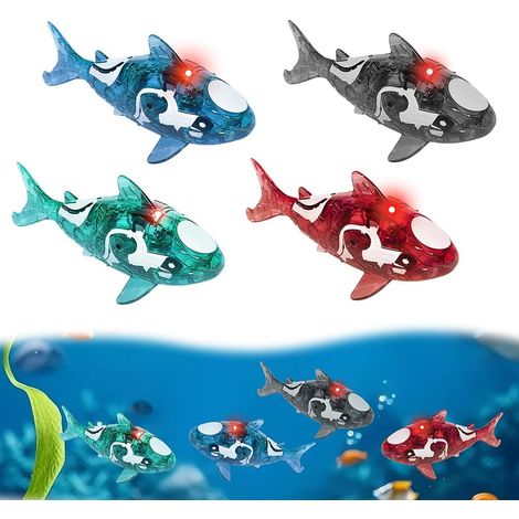 4 Pieces Robot Fish, Fish Toy, Fake Fish Aquarium Swimming, Electronic with Luminous Reusable Swimming Fish (1/5)