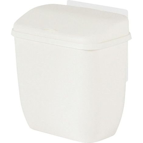Poubelle Murale WC Avec Couvercle Plat - Mini Amovible en PP Pour Cuisine, Chambre, Salle De Bains (Blanc) (1/5)