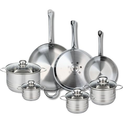 Ensemble de 3 Poêles de cuisson 24, 28 et 32 cm et 4 faitouts 12, 14, 16 et 20 cm Elo Profi Brillant (1/5)