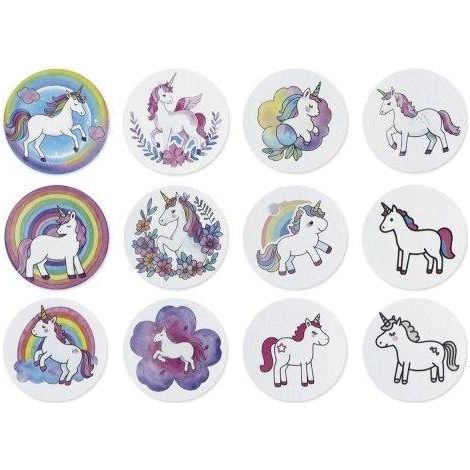 Pegatinas de papel en cinta adhesiva Unicornios 500 unidades