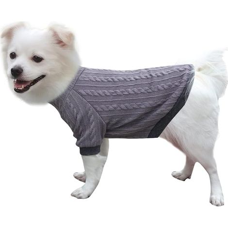 Pull Chien Petite Taille Pull en Tricot pour Chien Pull Chihuahua, Gris