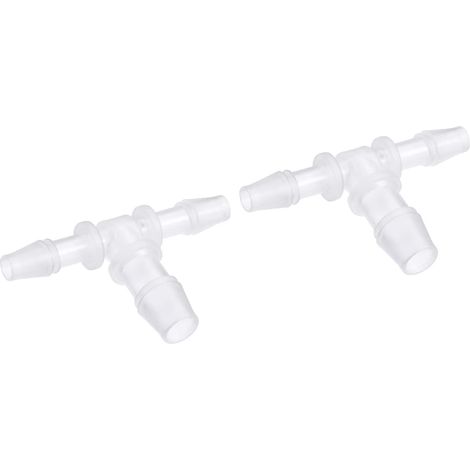 2 Paquet Barbillon Tuyau Raccords - 6x10x6mm OD Té Plastique Tuyau Connecteurs Appliquer à Eau Carburant, Transparent(T Forme 3 Voies) (1/5)