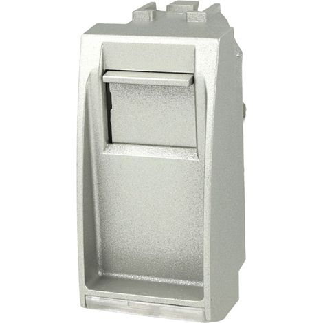 Presa Telefonica RJ11 Silver Tech Con Coperchio Compatibile Bticino Living (1/3)