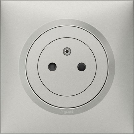 Legrand - Prise de courant 2P+T Surface dooxie 16A livrée avec plaque carrée alu