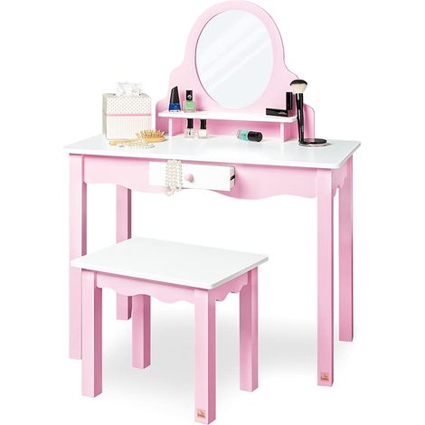 Pinolino Tavolo da toeletta per bambini Jasmine direct con sgabello, rosa (1/5)