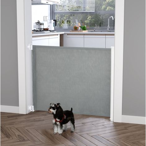 CHICFURN Barriera di sicurezza retrattile 115 x 82,5 cm in acciaio grigio per scale (1/5)