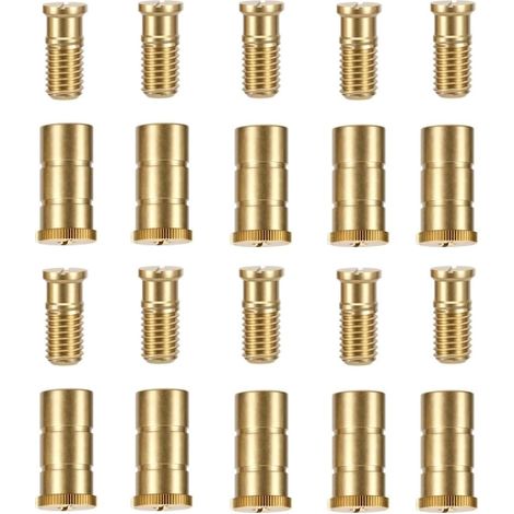 Lot de 10 ancrages Protection en Laiton pour bâche Piscine béton et boulons à tête vis, très résistants - pack (1/4)