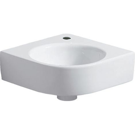 Lave-mains angle Geberit Renova Compact 45x39.5cm ss trop-plein Blc - GEBERIT 500.902.00.1