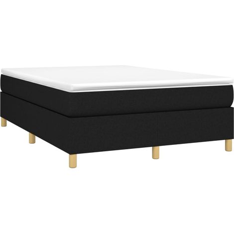 Estructura de cama con somier tela negro 140x200 cm vidaXL