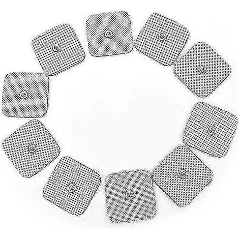 Lot de 10 électrodes de rechange en gel de silicone pour appareils de massage TENS (1/4)