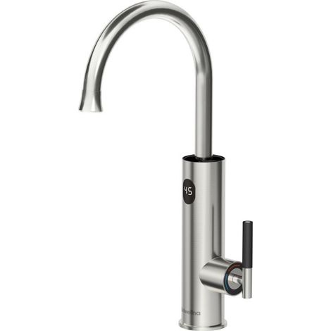 3200W Electric Kitchen Faucet with Instant Water Heater, LED Digital Display, 360° Swivel, IPX4 Waterproof Sink Faucet, Silver (1/4)