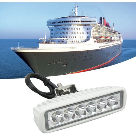 Projecteur de travail LED 12 V à 24 V CC pour bateau, étanche IP67, résistant aux chocs, lumière vive, pour voitures, yachts, éclairage extérieur, blanc et bleu / 16 W (1/5)
