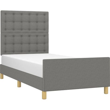 vidaXL Giroletto senza Materasso Grigio Scuro 100x200 cm Tessuto (1/4)