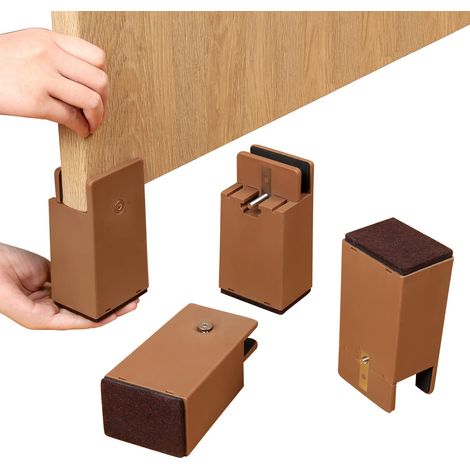 5 Pouces Heavy Duty Sofa Tables Chair Risers, diamètre d'ajustement de 30-50mm(Marron, Lot de 4) (1/5)
